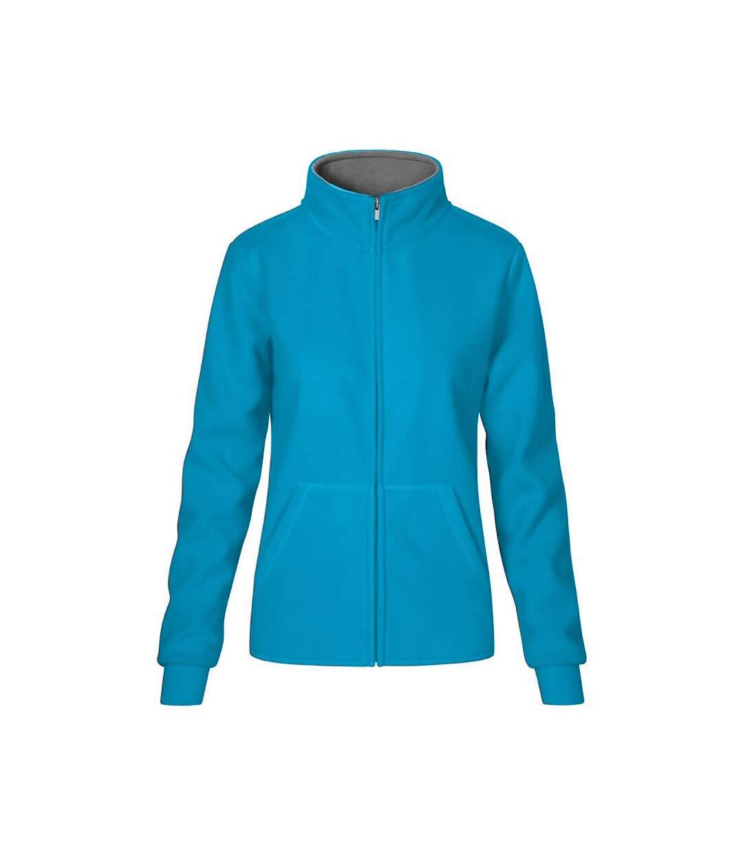 Veste Femme Turquoise Vif Gris Clair Uni Promodoro-1