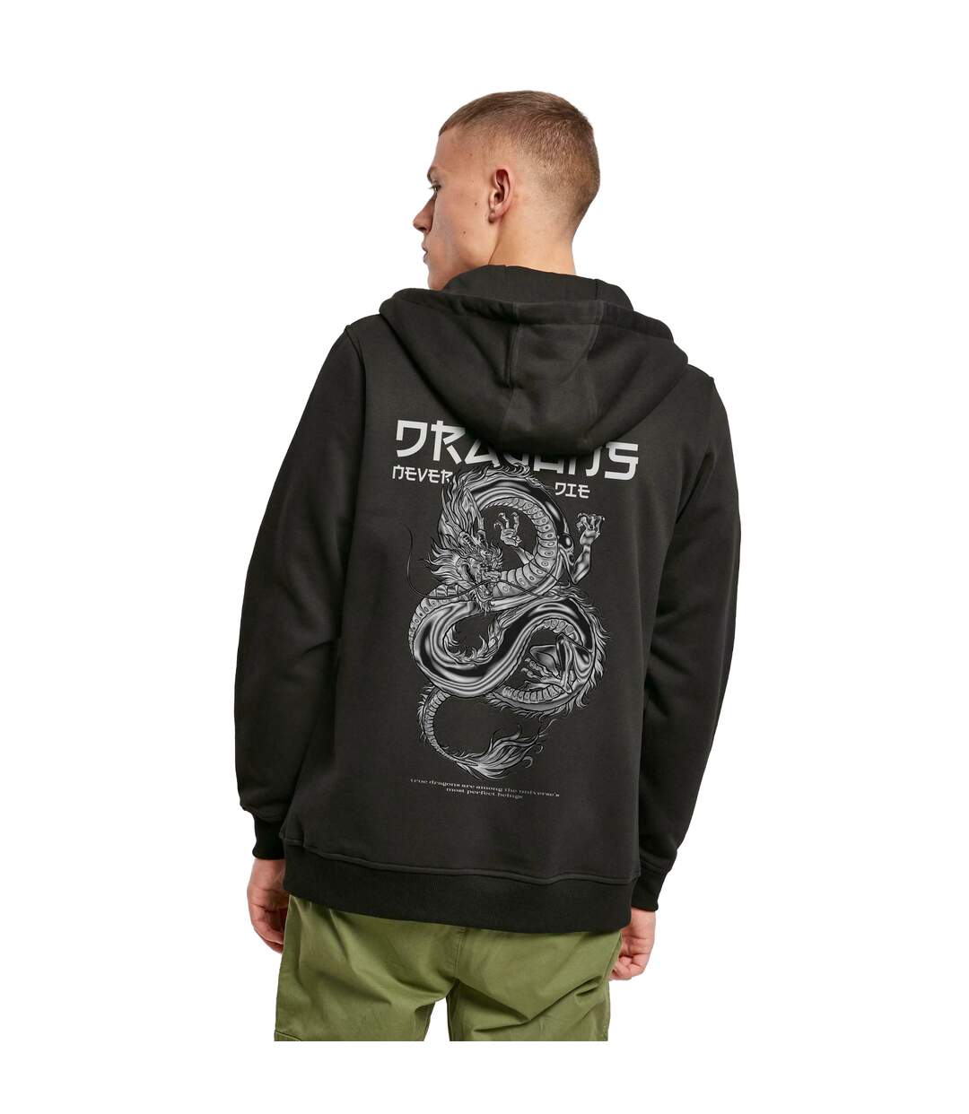Veste À Capuche Dragons Never Die Homme Noir Mister Tee-4