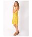 Robe courte fines bretelles BEA fleurie jaune Coton Du Monde-3