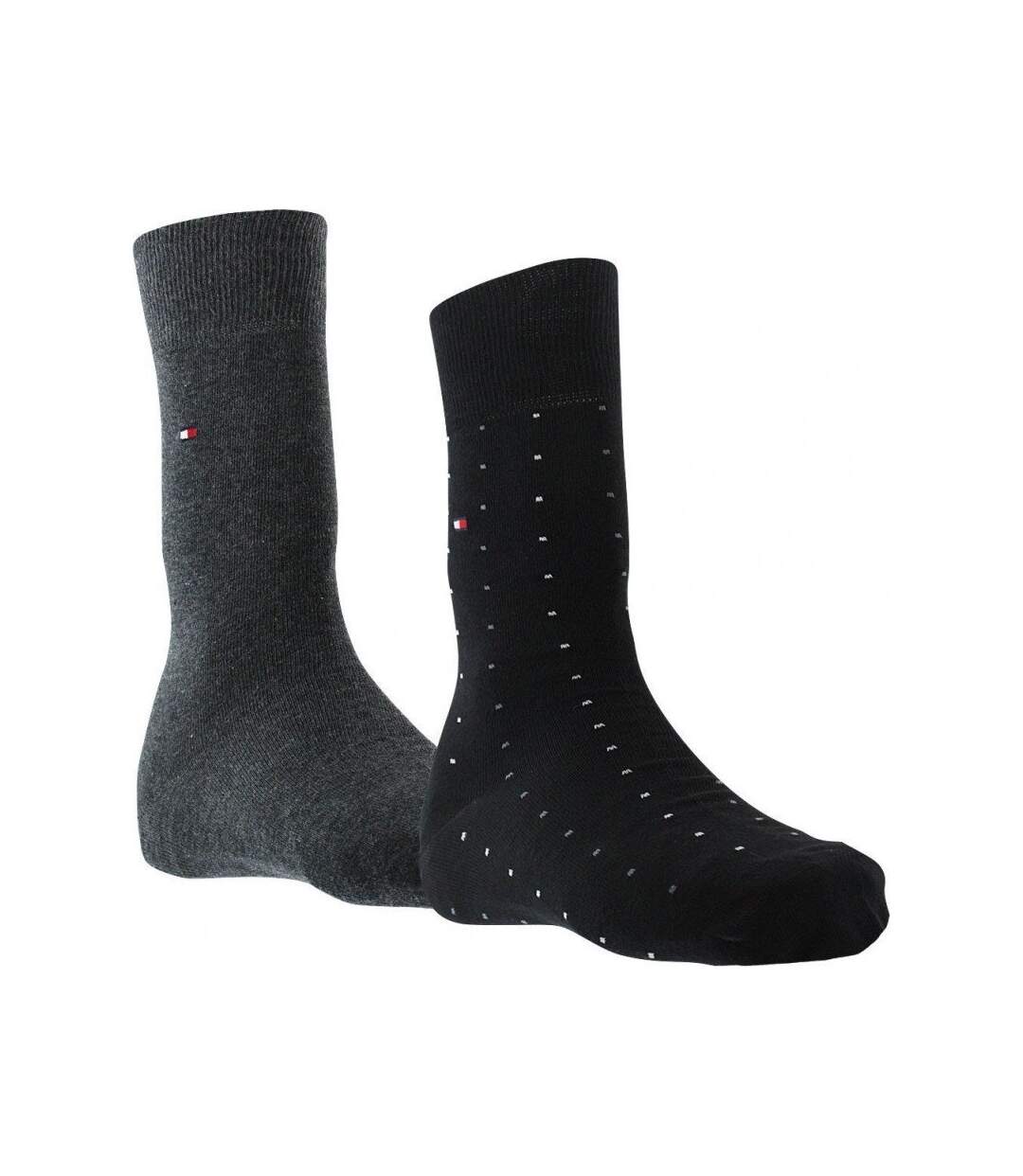 TOMMY HILFIGER Lot de 2 paires de Chaussettes Homme Coton DOT Noir-2