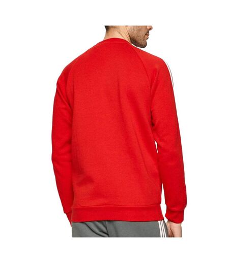 Sweat rouge homme adidas 3-stripes crew - l