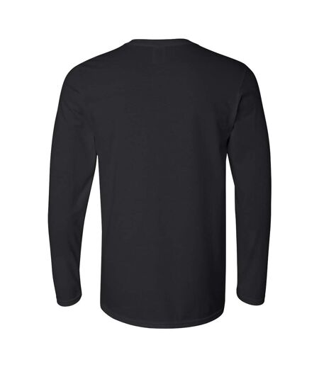 Pack Of 5   Mens Soft Style Long Sleeve T-shirt Black Gildan