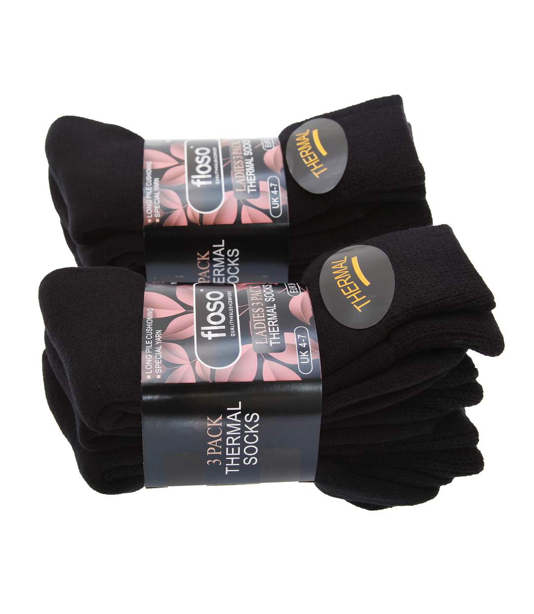 Chaussettes thermiques femme noir Floso