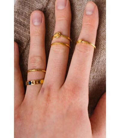 5 Pcs Set Golden Bohemian Vintage Tribal Metallic Fashion Fingers Rings