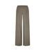 Womens/ladies Vertical Stripe Wide Leg Trousers Khaki Green Biba-1
