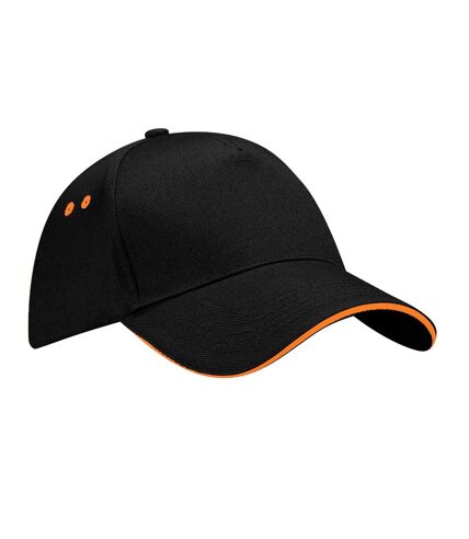 Beechfield Unisex Adult Ultimate Sandwich Peak Cap (Black/Orange) - UTBC5268