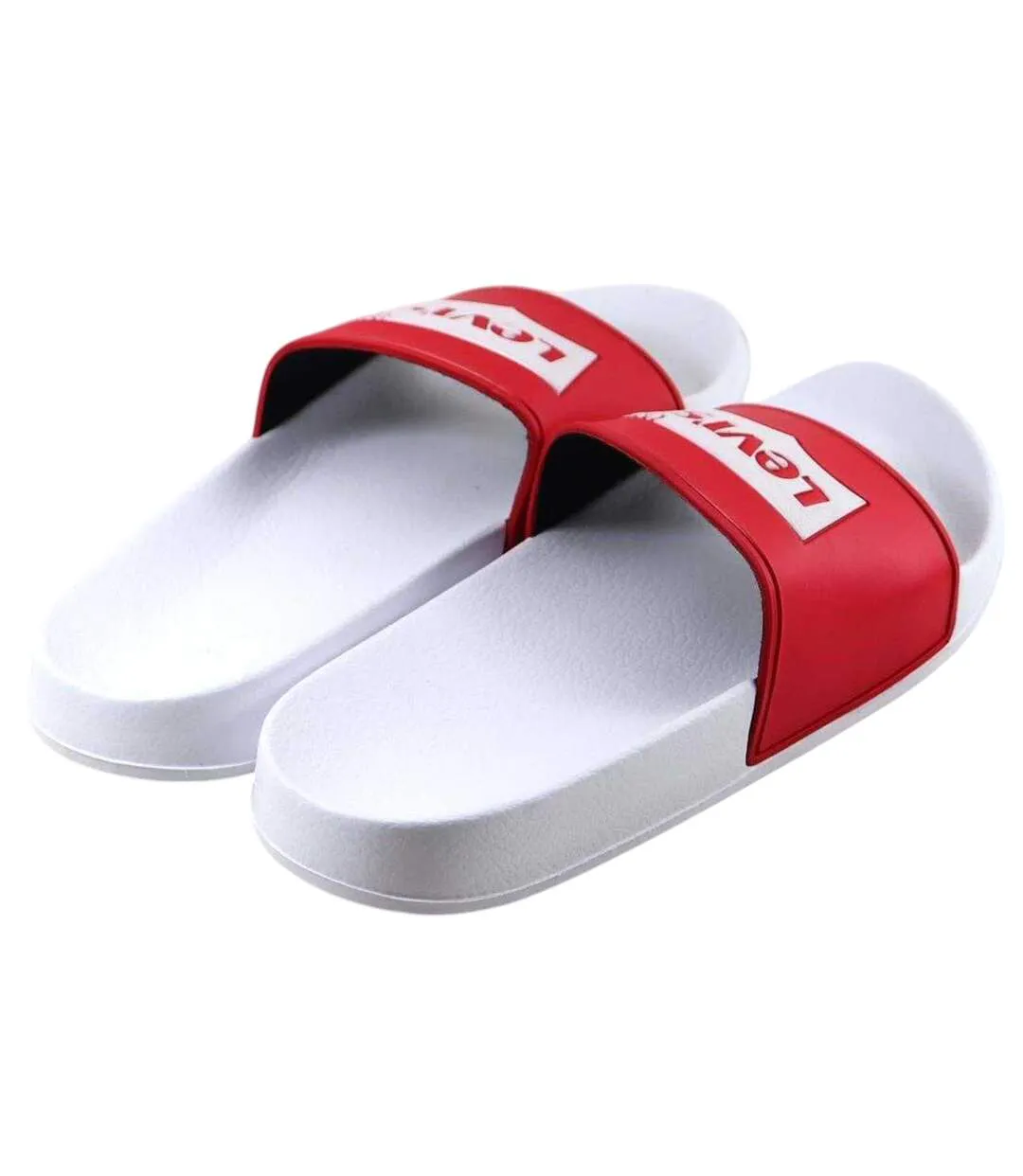 Claquettes Motif/style Aile De Chauve-souris Et Logo Femme Rouge Blanc Levis-2