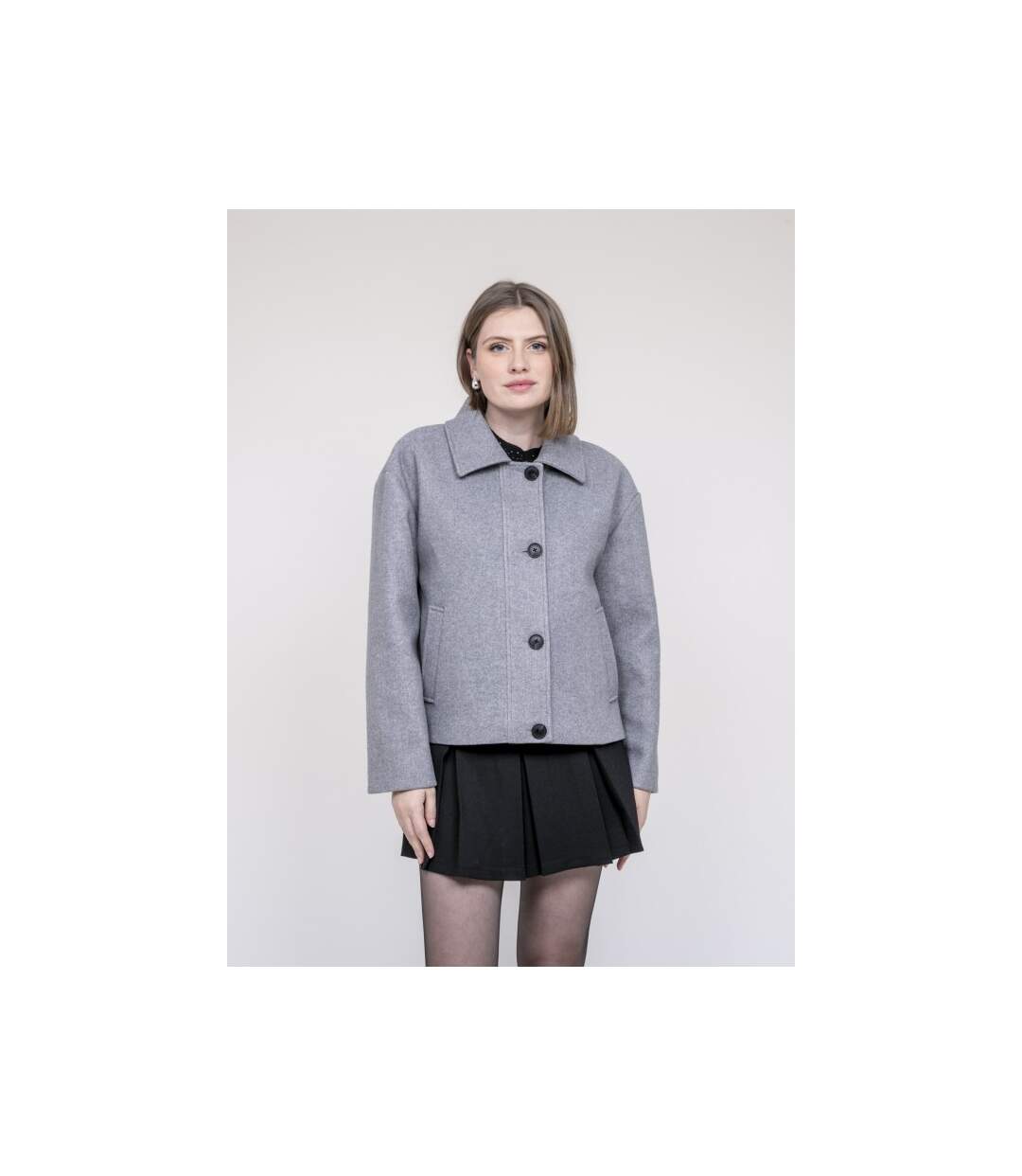 Veste courte effet laine UPARLIE - Dona X Lisa-1