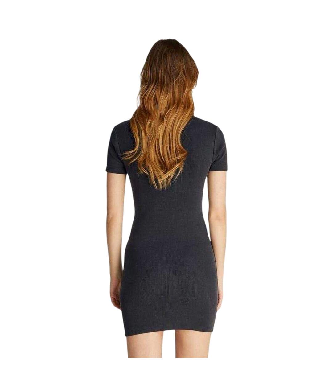 Robe Courte Motif/style Côtelé Femme Noir Délavé Calvin Klein-3
