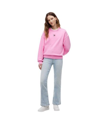 Sweat Motif/style Badge Femme Rose Tommy Jeans