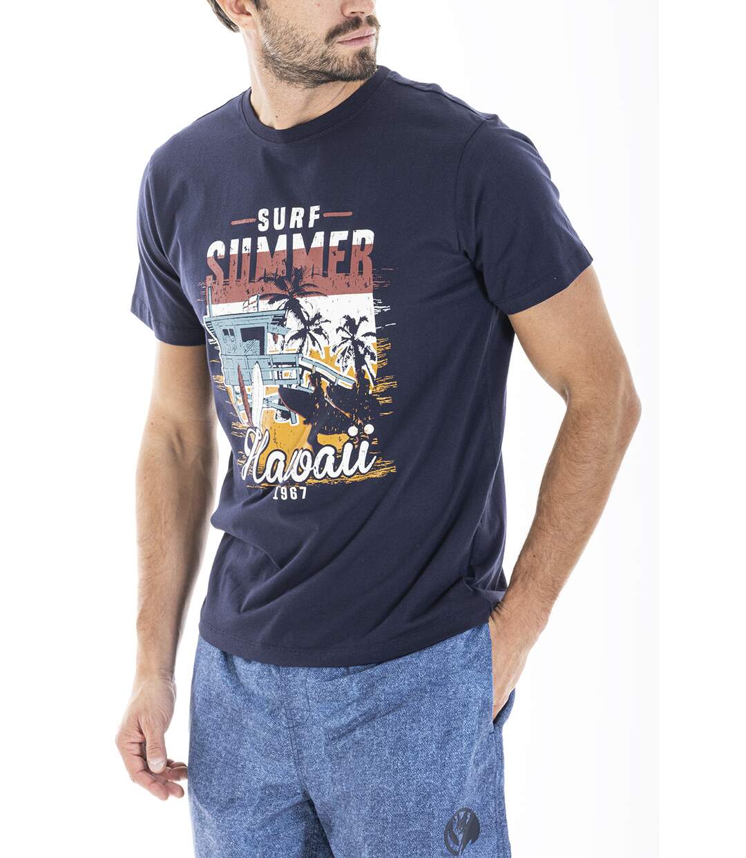 T-shirt inspiration surfwear CUPIDO37 BLEU-2