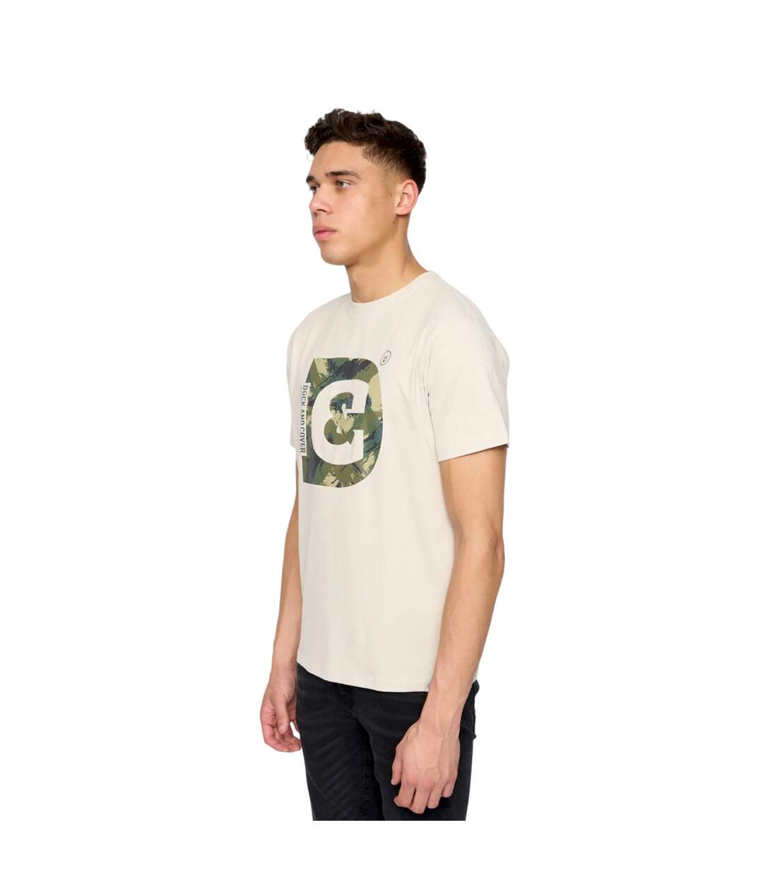 T-shirt deecee homme blanc cassé Duck and Cover-3