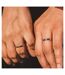 Slim Wave Couple Sun Moon Matching Promise Ring Set