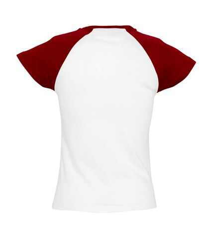 SOLS Milky - T-shirt à manches courtes en contraste - Femme (Blanc/Rouge) - UTPC301