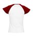 SOLS Milky - T-shirt à manches courtes en contraste - Femme (Blanc/Rouge) - UTPC301