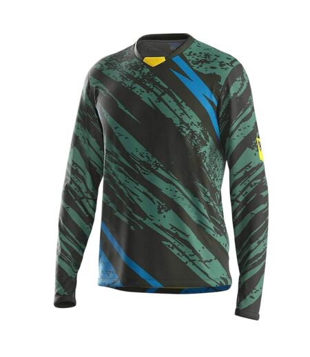 Mens Ponente Long-sleeved Cycling Jersey Dark Green Bicycle Line