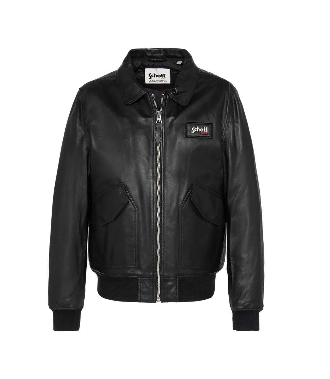 Blouson cuir noir homme schott lcjet - 3xl-1