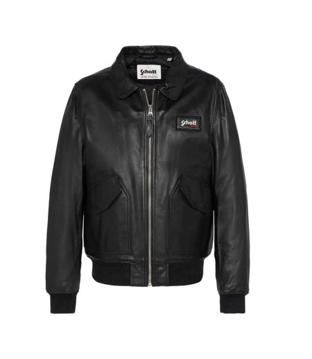Blouson cuir noir homme schott lcjet - 3xl