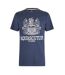 Mens Shield Logo Crew Neck T-shirt Navy White Aquascutum-1
