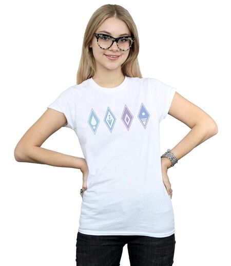 Disney T-shirt en coton Femme/Femme Frozen 2 Elements Symbols (Blanc) - UTBI21654