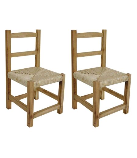 Chaise enfant en bois naturel (Lot de 2)