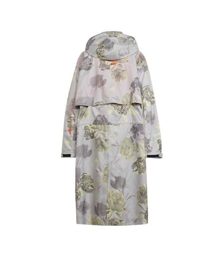 Parka Motif/style Floral Stella Mccartney Femme Blanc Cassé Imprimé Adidas