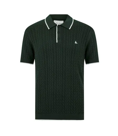 Mens Braided Regular Short-sleeved Polo Shirt Evergreen Jack Wills
