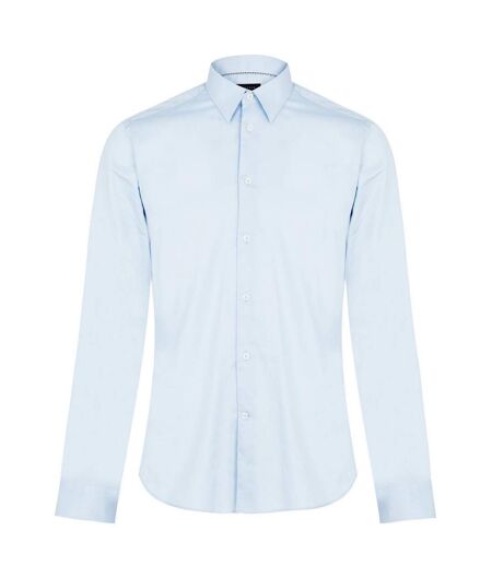 Mens Islass Slim Long-sleeved Shirt Ice Blue Ted Baker
