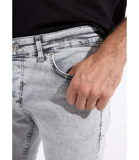 Jean 5 poches slim délavé, coupe slim