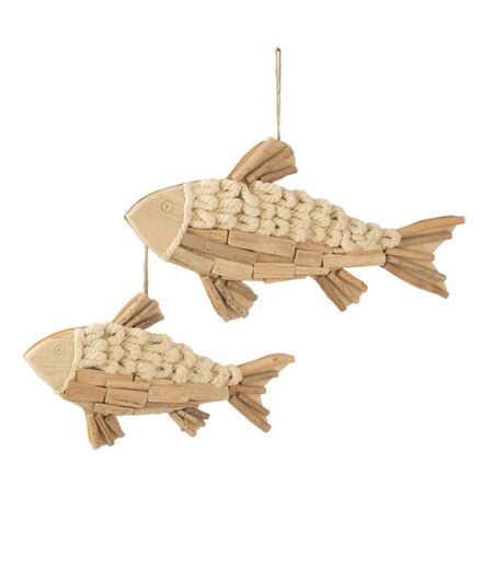 Poisson Déco à Suspendre Bali 52cm Naturel