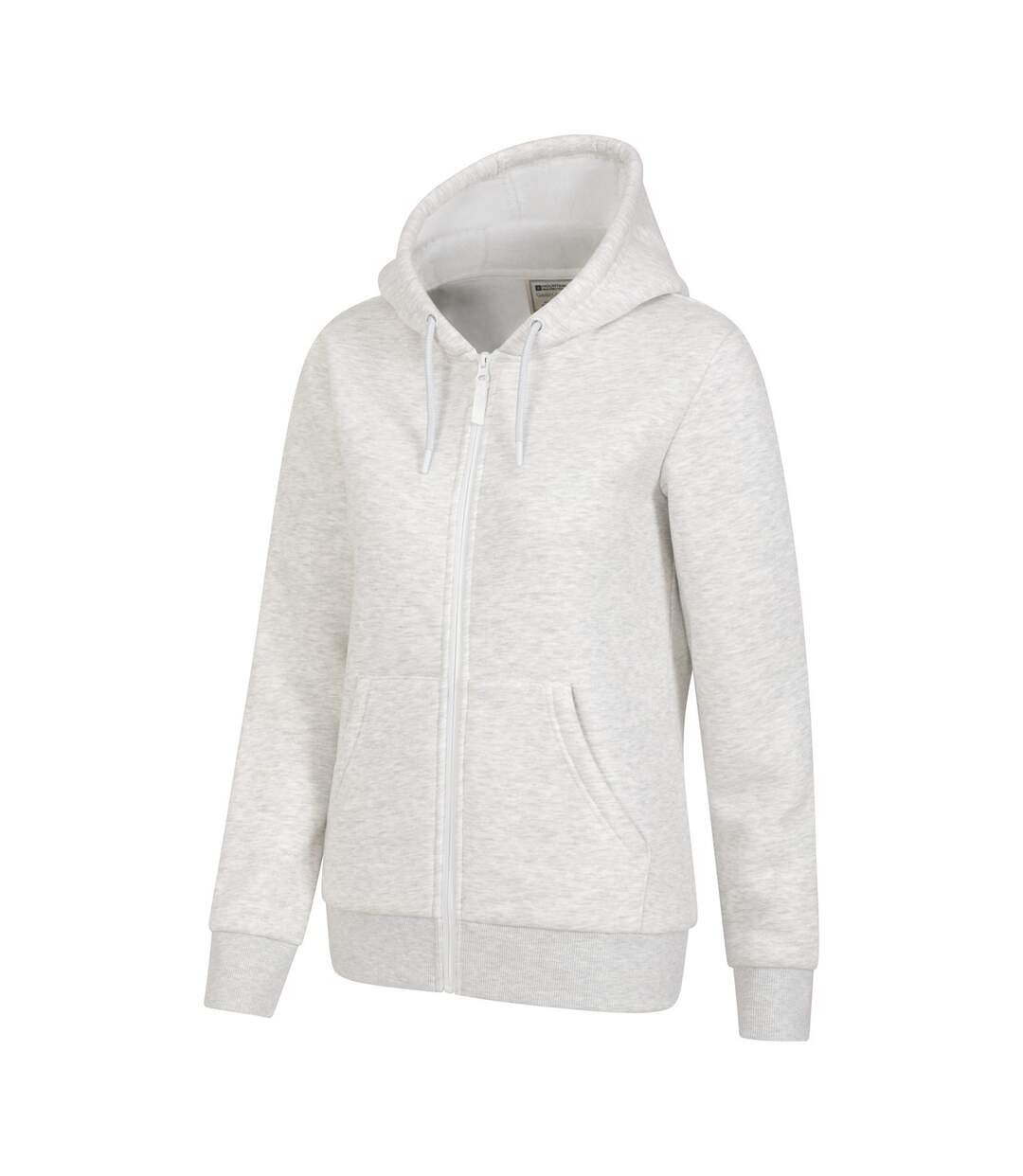 Womens/ladies dalton sherpa lined full zip hoodie light grey Mountain Warehouse