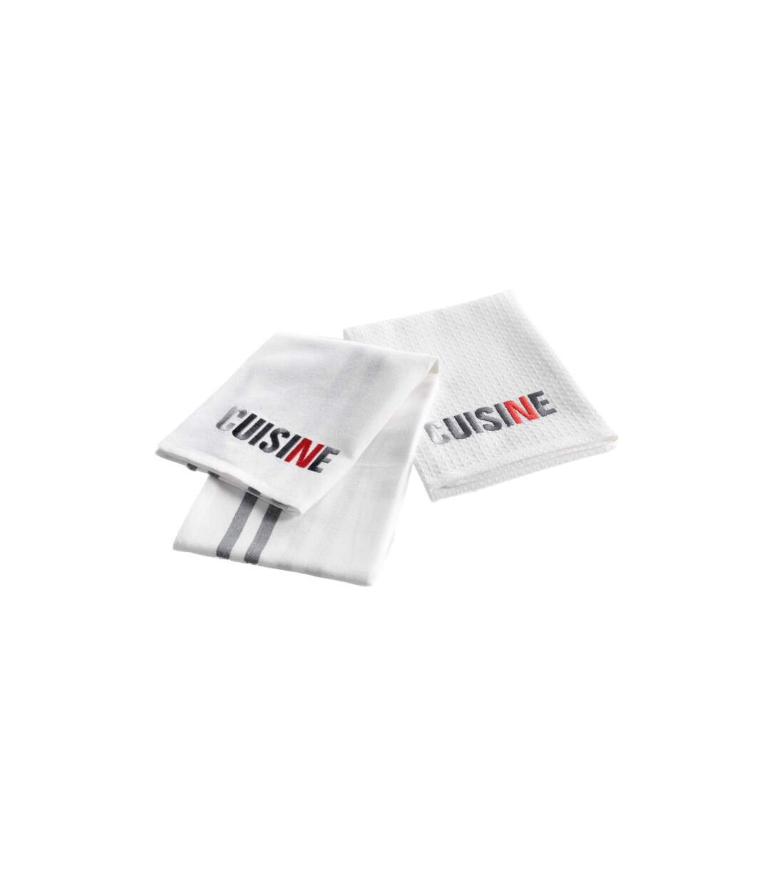 Lot de 2 Torchons Coton Top Cuisine 70cm Gris-1