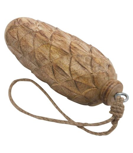 Wooden pine cone bauble 8cm x 6cm x 6cm natural Hill Interiors
