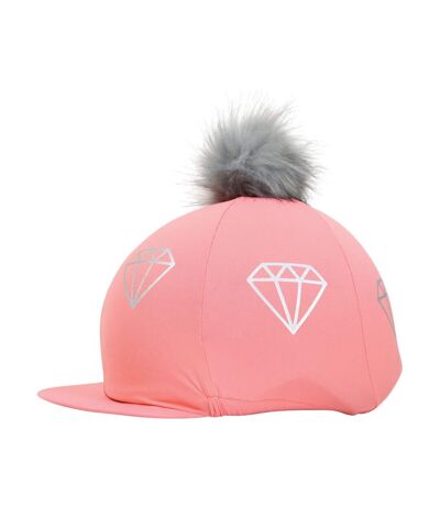 Hy Equestrian Diamond Hat Cover (Coral/Gray)