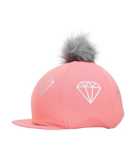 Equestrian diamond hat cover coral/grey Hy