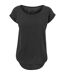 Womens/ladies Long Slub T-shirt Black Build Your Brand-1