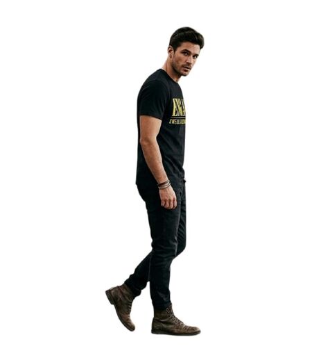 T-shirt Motif/style Angleterre World Cup Homme Noir Jaune AWD