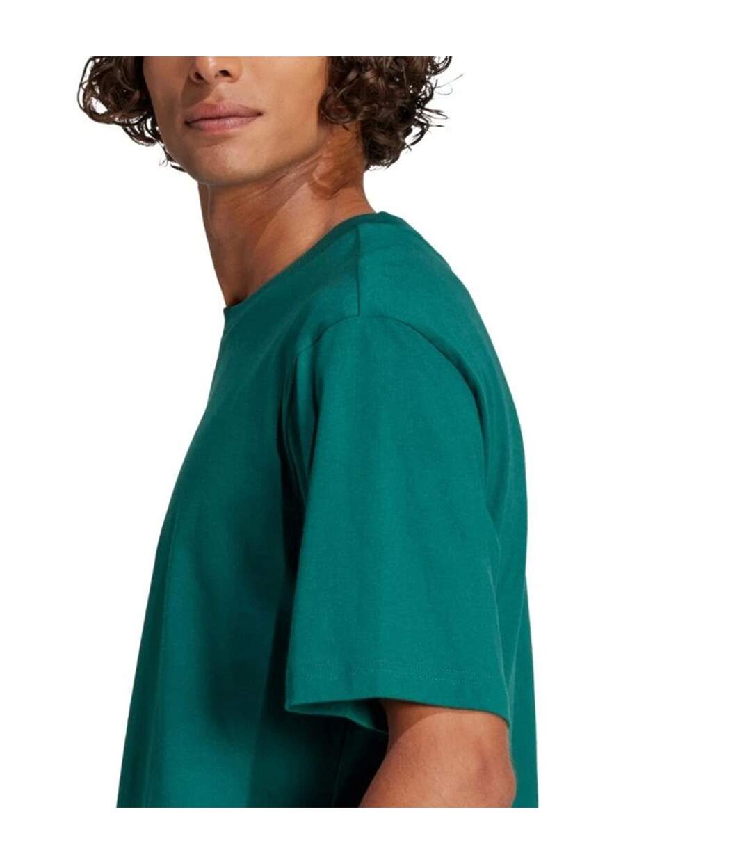 Mens Linear Single Jersey Logo T-shirt Dark Teal Adidas-4
