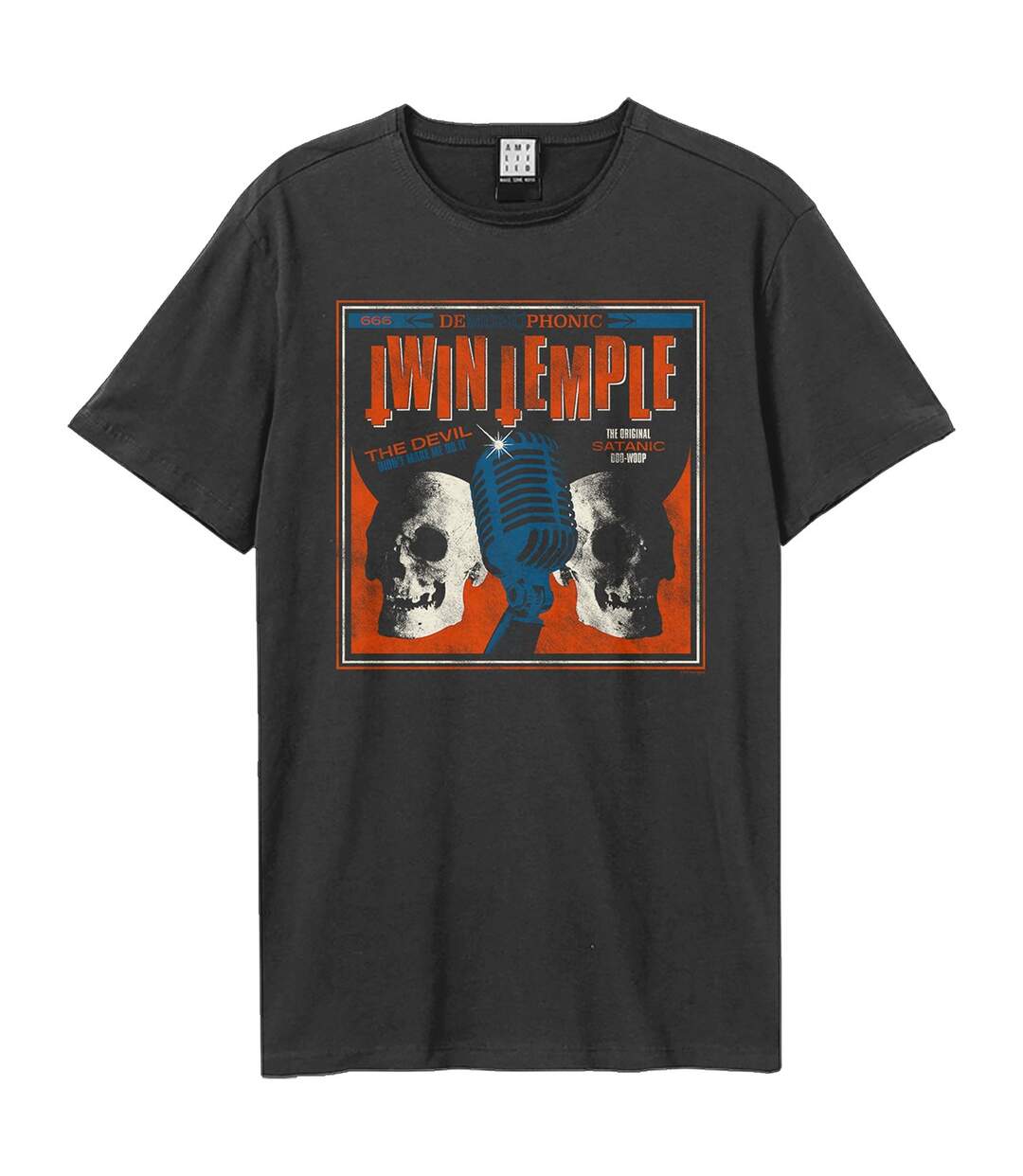 T-shirt Twin Temple Demonophonic Adulte Charbon Amplified-1