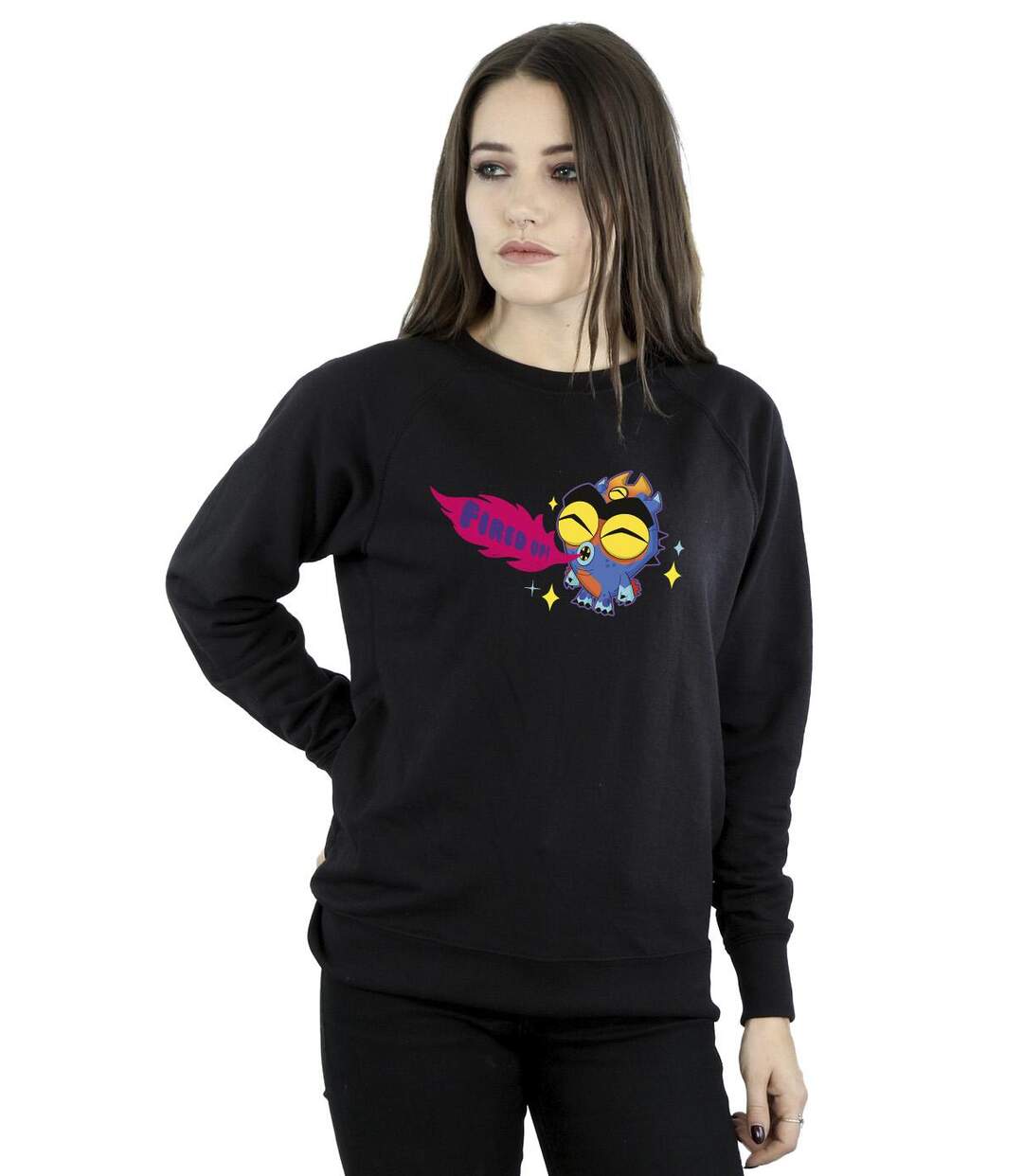 Disney - Sweat BIG HERO BAYMAX FRED FIRED UP - Femme (Noir) - UTBI11766-2