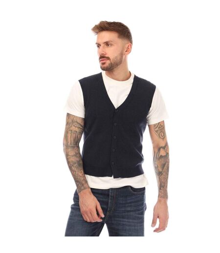 Mens Cotton Vest Top Dark Blue Boss