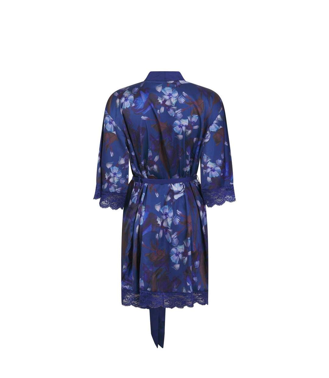 Womens/ladies Taylor Silk Dressing Gown Dark Blue Ted Baker-3