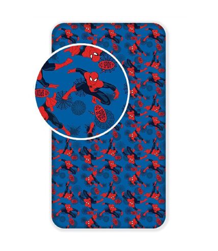 Cotton fitted sheet blue/red Spider-Man