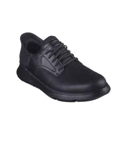 Mens Garza Gervin Leather Oxford Shoes Black Skechers