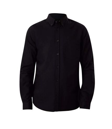 Mens chest pocket long-sleeved formal shirt black Burton