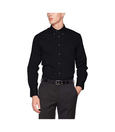 Kustom Kit Mens Long Sleeve Tailored Fit Premium Oxford Shirt (Black) - UTBC1444