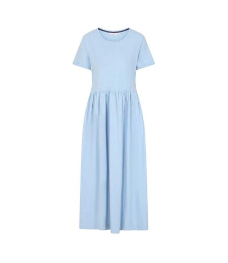 Womens/ladies Long Gathered Dress Sky Lazy Jacks