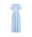 Womens/ladies Long Gathered Dress Sky Lazy Jacks-1