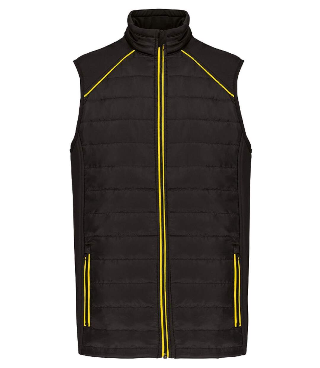 Bodywarmer DayToDay bi-matière - Unisexe - WK606 - Noir et jaune-1