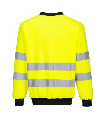 Mens pw2 high-vis sweatshirt yellow/black Portwest